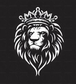 Majestätischer Löwe und Krone